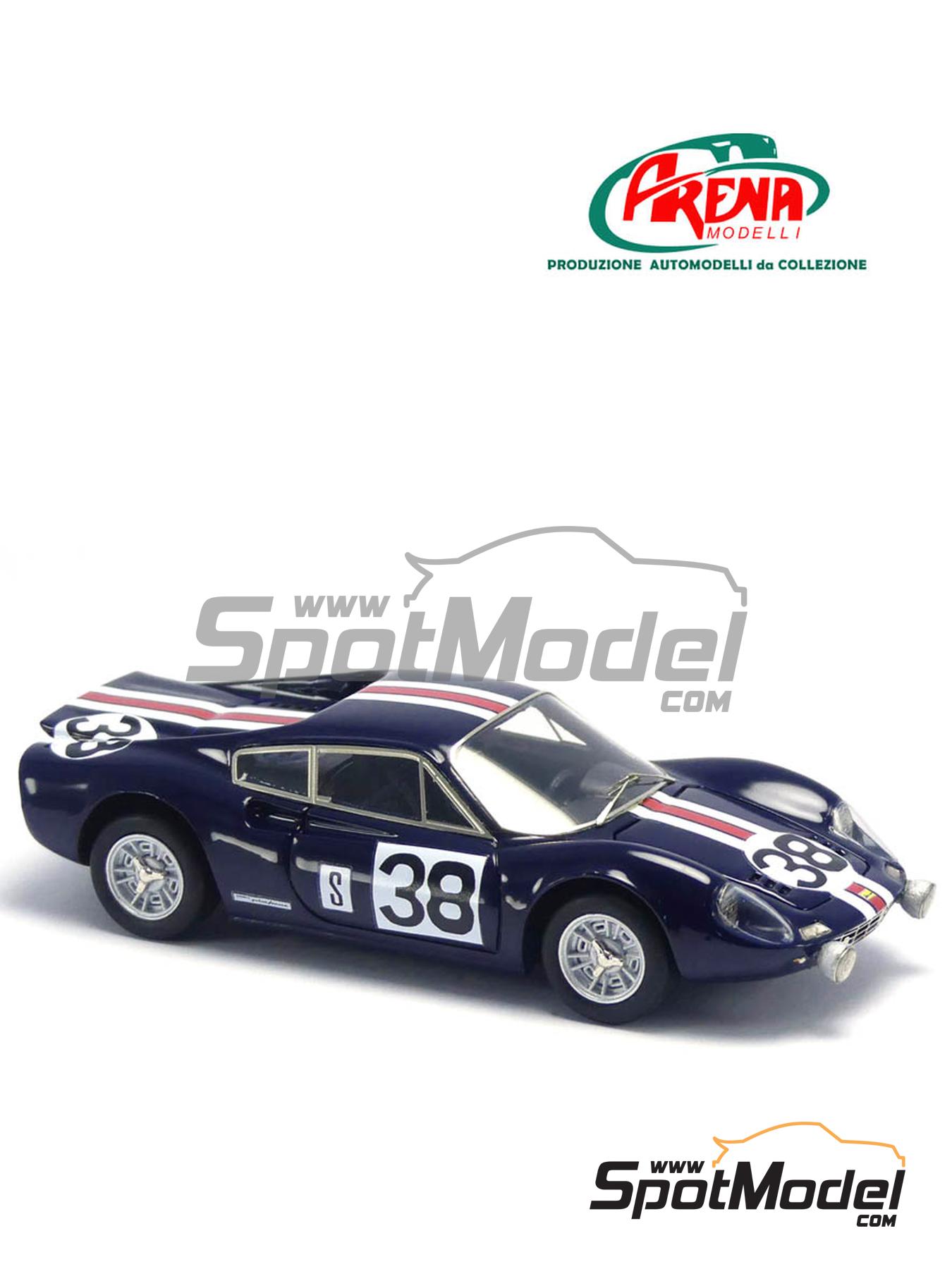 Ferrari Dino 206 GT North American Racing NART Team - 12 Hours Sebring  1969. Car scale model kit in 1/43 scale manufactured by Arena Modelli (ref.  ARE